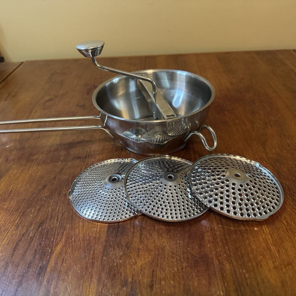 Hungry Artisan Food Mill Stainless Steel 3 Discs Manual Vegetable Puree
